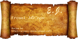 Ercsei János névjegykártya